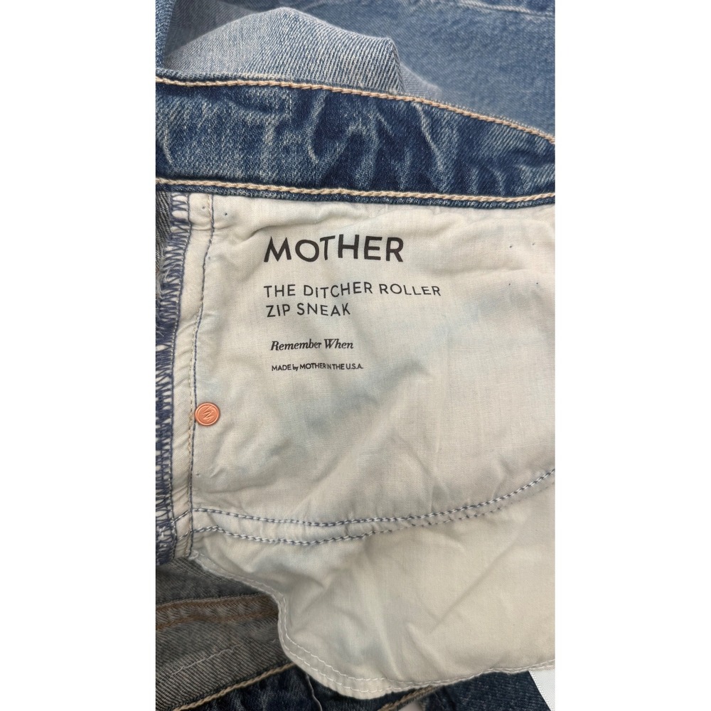NWT MOTHER Superior The Ditcher Roller Zip Sneak Jeans 33 Wide Leg High Rise - Picture 10 of 10